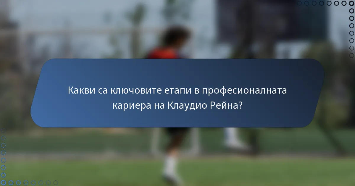 Какви са ключовите етапи в професионалната кариера на Клаудио Рейна?